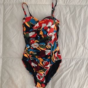 NWOT colorful one piece bathing suit